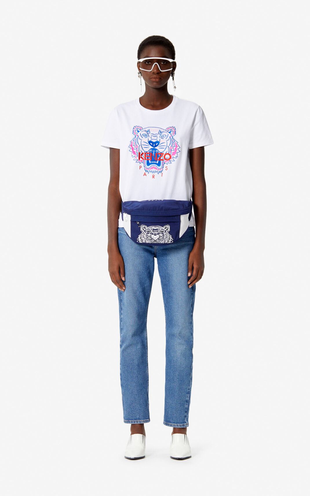Kenzo Tiger Tişört Bayan Beyaz | 9567-CWGTS